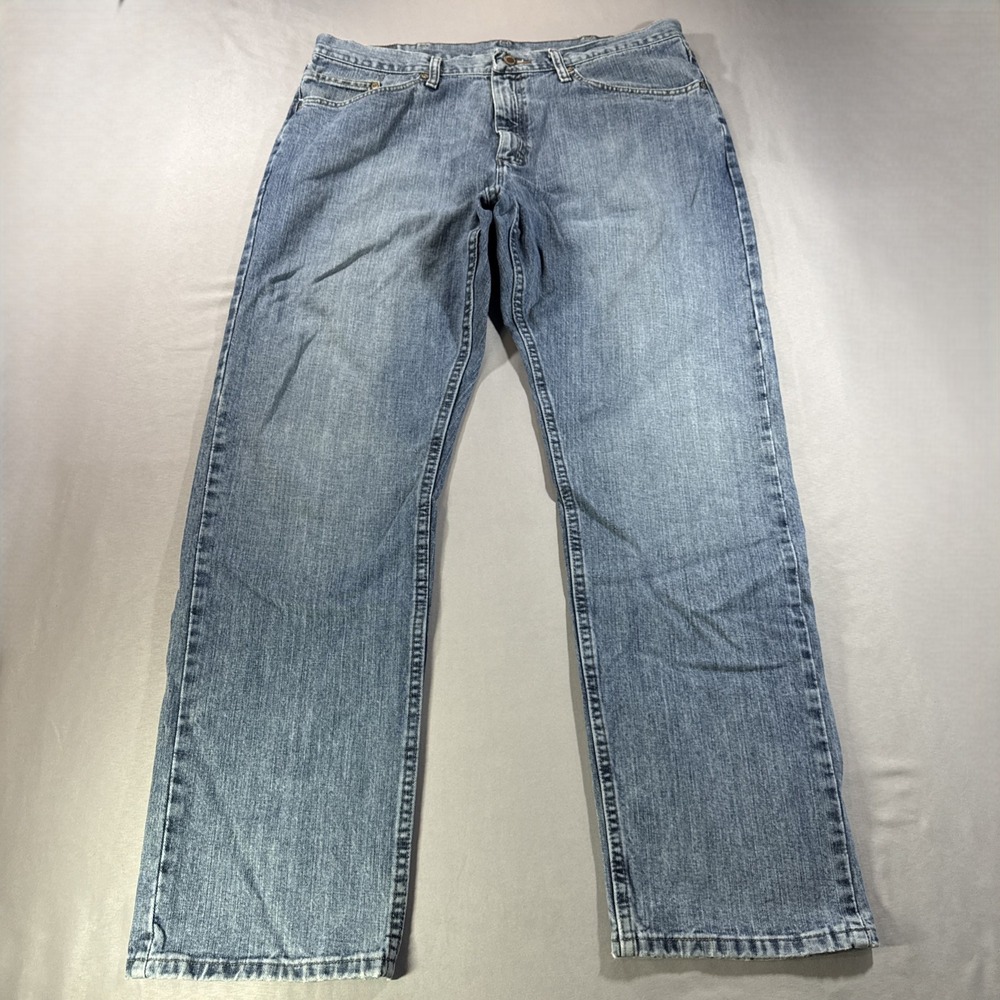 Wrangler Premium Denim Mens Regular Fit Jeans 38x32 Medium Wash Blue 96TPRAM